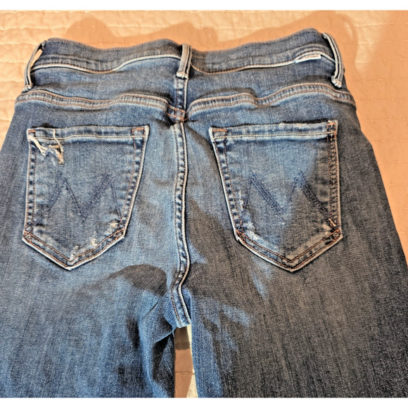 MOTHER The Insider Crop Step Chew Jeans Women’s 25 Dancing on Coals Raw Hem Fray - Picture 9 of 10